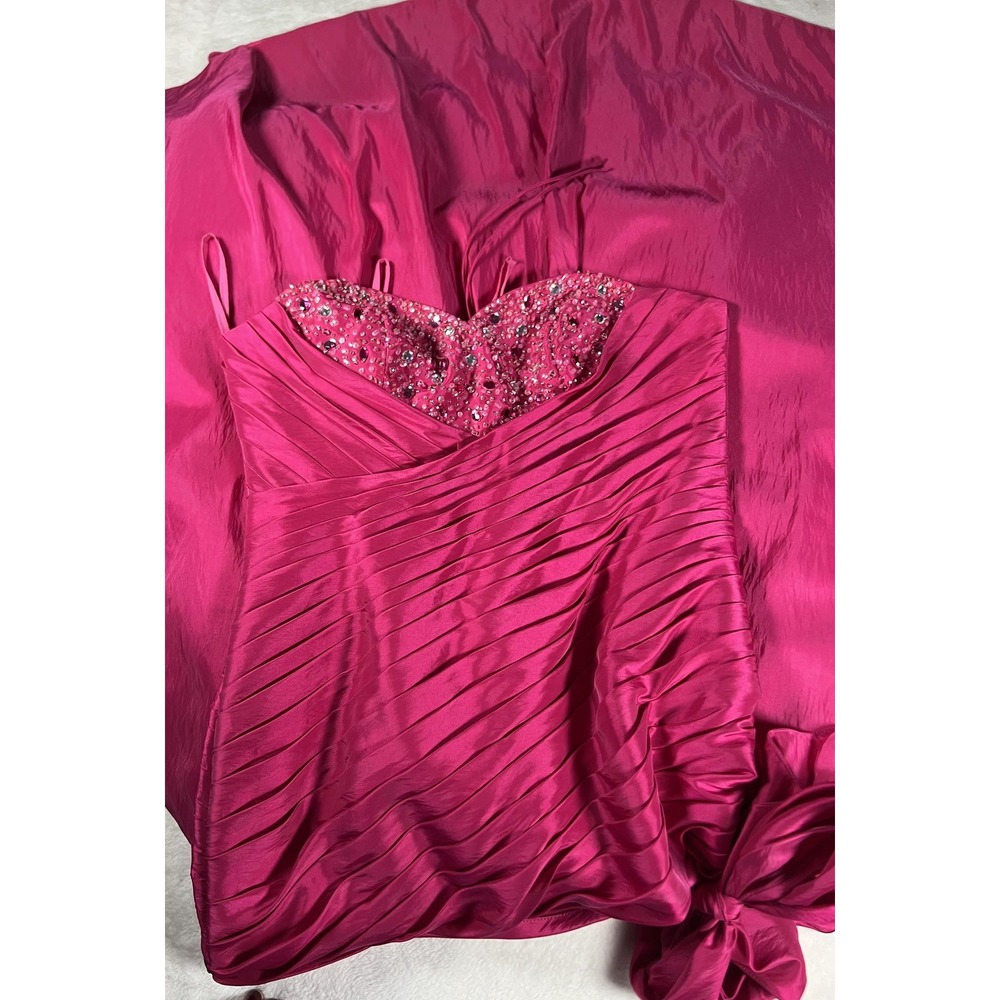 Demetrios Dress Womens 10 Fuchsia Hand Beaded Sweetheart Corset Back‎ Gown Prom
